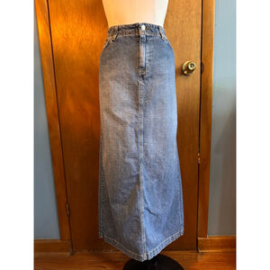 Lucky Brand Y2K dungarees long maxi denim skirt